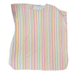 Elegant Emily Rainbow Stripe Cartan Lounge Dress One Size Fits Most Soft Stretch